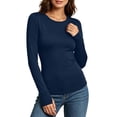 thumbnail image 1 of Auralook Women Round Neck Long Sleeve Thermal Tops Ladies Base Layer Undershirt for Winter Cold Weather with Thumb Holes, 1 of 9