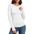 thumbnail image 1 of Auralook Women Round Neck Long Sleeve Thermal Tops Ladies Base Layer Undershirt for Winter Cold Weather with Thumb Holes, 1 of 9