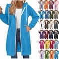 thumbnail image 1 of Auralook Women's Double Zip Up Hoodies Long Tunic Sweatshirts Oversized Casual Long Sleeve 2026 Fall Hoodie Jacket Coat, 1 of 9