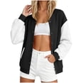thumbnail image 1 of Auralook Women’s Color‑Block Raglan Sleeve Baseball Jacket Crew Neck Button Casual Outerwear with Side Pockets, 1 of 6