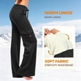 thumbnail image 1 of Auralook Women's Fleece Lined Yoga Pants with Pockets Soft High Waist Flare Leggings Winter Warm Pants, 1 of 6