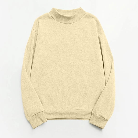 Auralook Women's Oversized Round Neck Sweatshirts Long Sleeve Turtleneck Velvet Sweatshirt