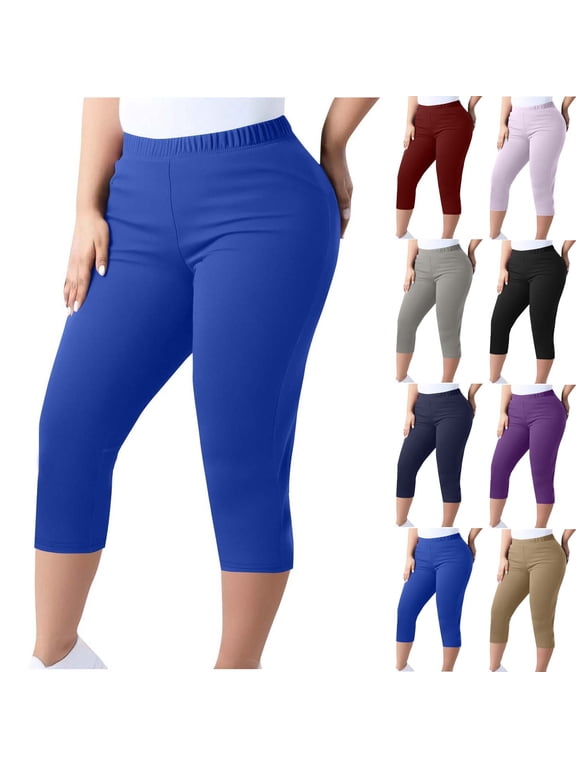Women's Plus Size Biker Yoga Capri Pants High Waisted Solid Workout Shorts for Workout Gym Cycling Athletic,Black,5X