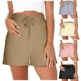 thumbnail image 1 of Auralook Womens Casual Solid Shorts Summer Lounge Shorts Drawstring Loose Athletic Workout Shorts with Pockets, 1 of 6