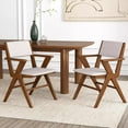 thumbnail image 1 of Auranook Wooden Dining Chair Set of 2, Linen Fabric Upholstered Kitchen Armchairs w/ Rubber Wood Frame, Padded Seat & Back, Armrests, Farmhouse Side Accent Chairs, 1 of 9
