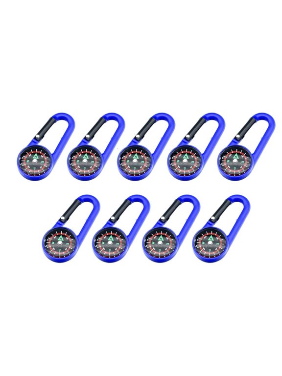 9pcs Carabiner Compasses Pendant Multifunction Keychain Compasses Portable