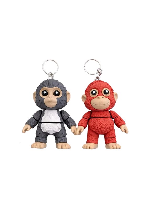 Cute Punch Monkey Keychain 3D Printed Monkey Pendant Car Keychain Charm