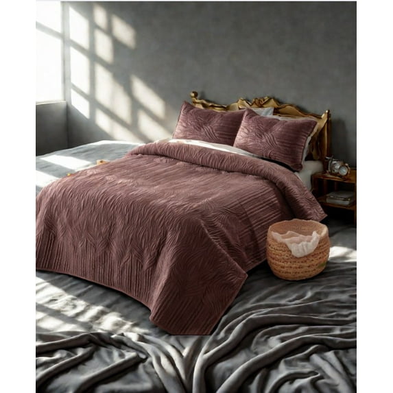 Auravelle Ultrasonic Quilted Bedcover Set - Prairie Dog