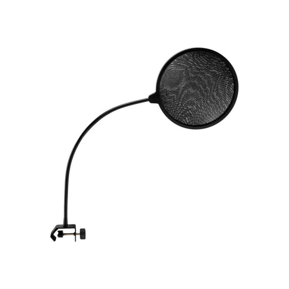 Auray PFNY-6 - Pop filter for microphone stand, boom pole - nylon, with gooseneck and C-style clamp