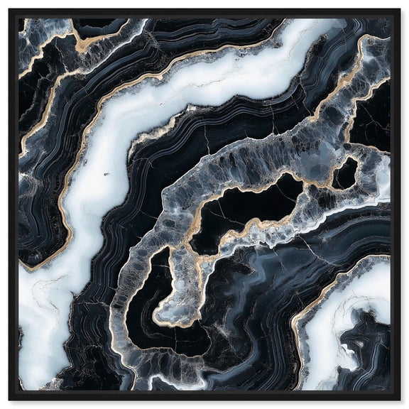 Aureate Ash Canvas Geode Wall Art by Art Remedy, Black Frame, 12 x 12