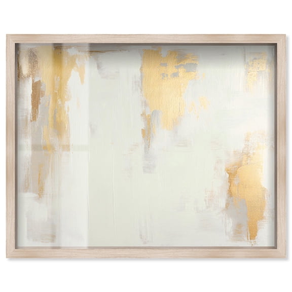 Aureate Echo II Shadowbox Print Abstract Art by Art Remedy, Blonde Frame, 30 x 24