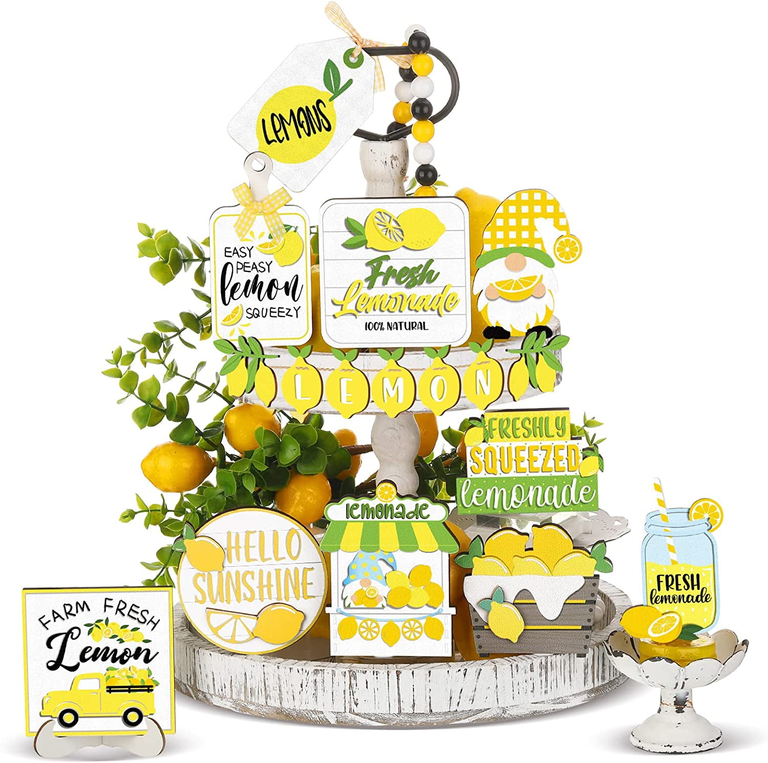 Aureia Tray Decoration Clearance! 7.02*3.9In Lemons Tray Decoration, Beach Tiered Tray Decorations for Home Kitchen Table Shelf, Home Gadgets, Home Ornament, Home Decoration