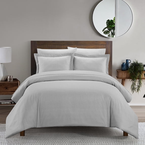 Aurel 3 or 2 Piece Duvet Cover Set Herringbone Pattern