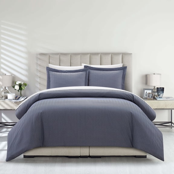 Aurel 3 or 2 Piece Duvet Cover Set Herringbone Pattern