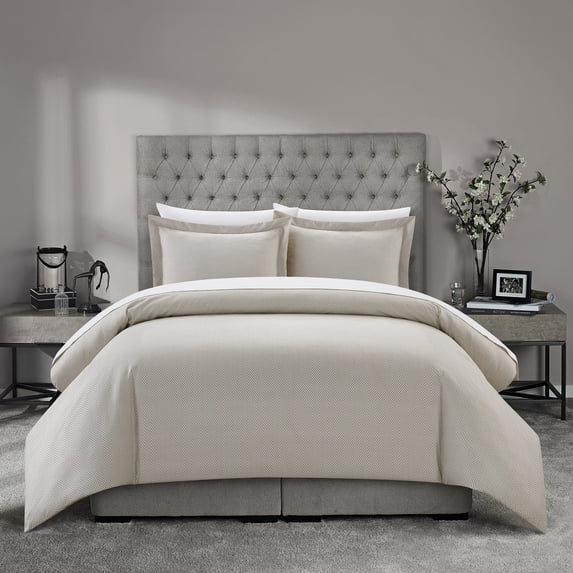 Aurel 3 or 2 Piece Duvet Cover Set Herringbone Pattern