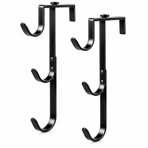 Aurelia 2 Pack 3-Tier Pool Fence Hooks for Pool Equipment, Adjustable Heavy Duty Pool Pole Hanger Holder, Rustproof Hooks for Pool Skimmer Pole Vacuum Hose Net Leaf Rakes Garden Tool Organizer