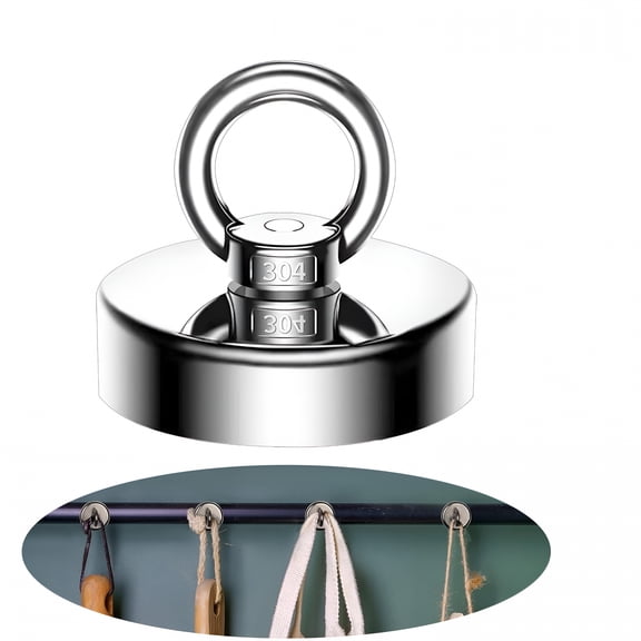 Aurelia 2026 New Fishing Magnet 0-19Kg Pulling Forces Strong Permanent Rare Earth Magnets Round Fishing Magnet for Kitchen Bedroom Magnetic Hang Items