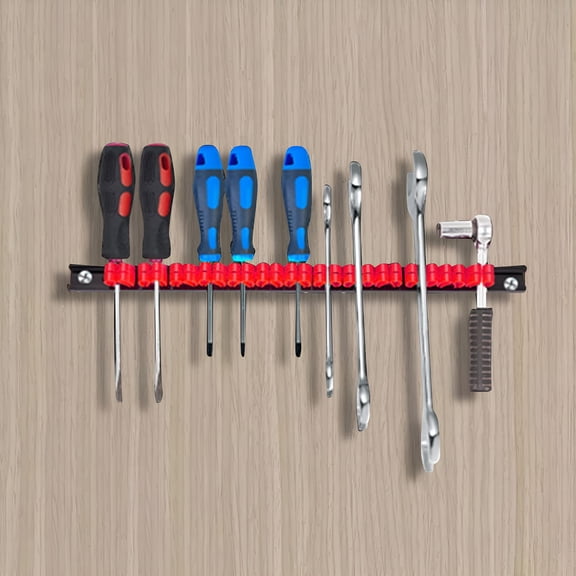 Aurelia 2026 New Wall Mounted Screwdriver Storage Organizer Tool Rack,Easy to Install,Wrench Tools Storage Holder Hanger Red