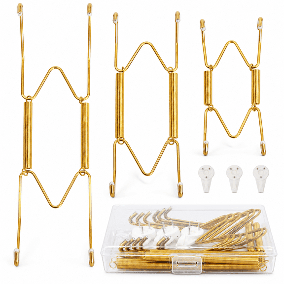 Aurelia 4/6/8" Plate Hangers for the Wall Plate Hangers 3 Pack Plate Wall Hangers for Display Invisible Decorative Plate Hooks for Hanging Stainless Steel
