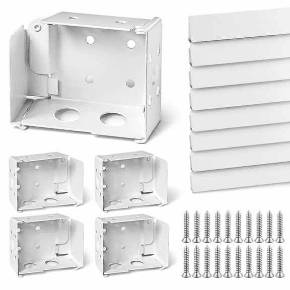 Aurelia 4Pcs Mini Blind Brackets,Metal Window Blind Brackets,2.5" White Window Blinds Headrail Holder Bracket for Low Profile Blinds