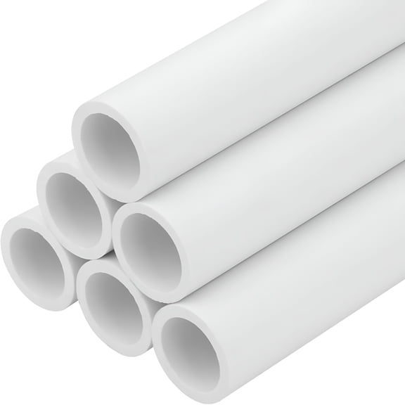 Aurelia 6Pcs 3/4 Inch PVC Pipe 17" Long Sch40 Industrial Pipes for Home DIY,Greenhouse,Garden,Farm,Workshop,Furniture Grade,White (0.75" x 17"L)