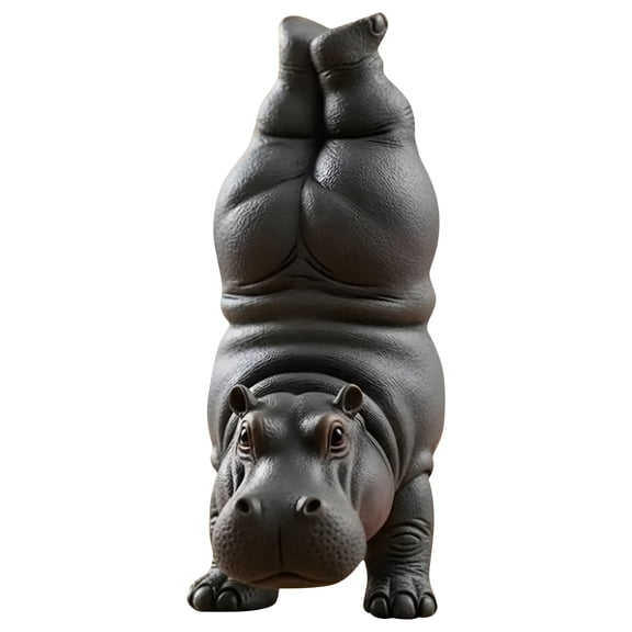 Aurelia Hippo Figurine Yoga Statue Meditation Hippopotamus Gifts for Lovers Women Mother's Day Knick Knacks Shelf Office Home Decor Zen Room Decoration Desk Accessories
