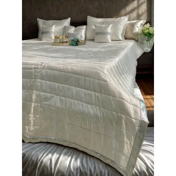 Aurelia Luxe Quilted Bedspread Set - Cream