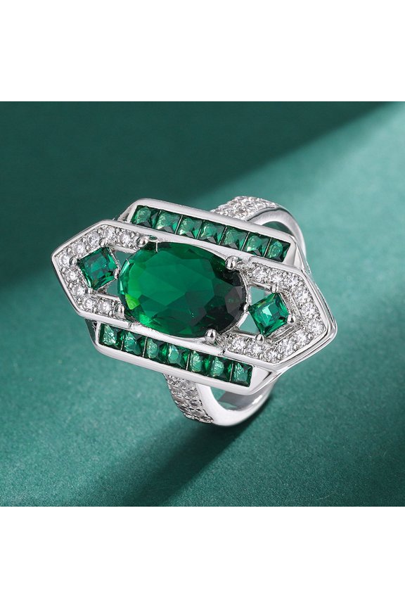 18K Gold Classic Emerald Ring Pendant Earrings Retro Luxurious Jewelry Storage Box Wedding Party Dress Accessory Charms for Women Gift