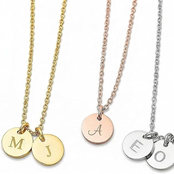 Aurelle Personalized A-Z Letter Necklace Custom Pendant Necklace (18K Gold/Silver Plated) with Adjustable Chain