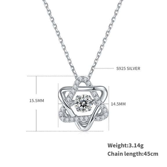 Aurelle Women's Moissanite Cross Necklace — 1 Carat D-Color VVS1 Moissanite Pendant, 925 Silver with 18K White Gold Plating, A Jewelry Gift Symbolizing "Faith"