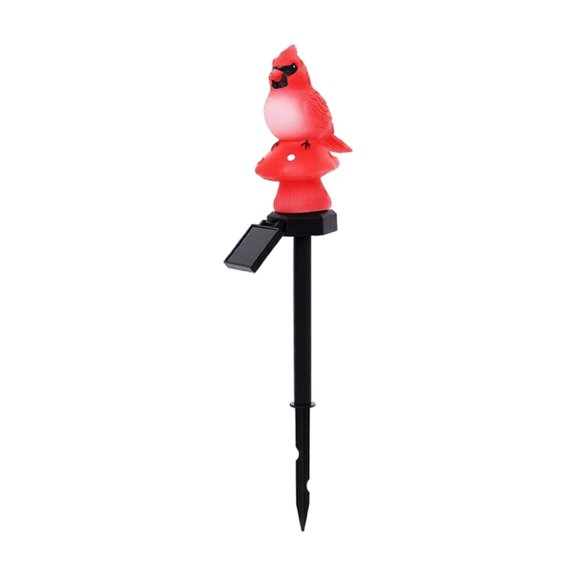 Aurellen Solar Christmas Lights Red Bird — Cardinal garden stake for holiday yard and patio display, waterproof outdoor seasonal decoration