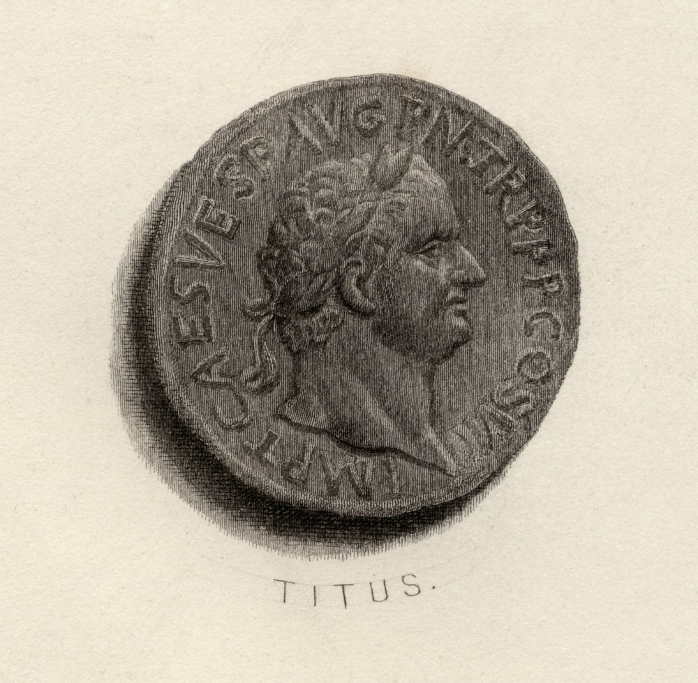 Aureus Coin From The Era Of Titus Flavius Vespasianus AD 79-81 Roman Emperor Canvas Art - Ken Welsh Design Pics (24 x 24)