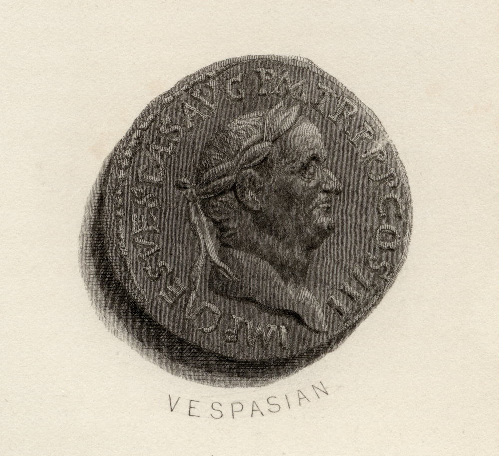 Aureus Coin From The Era Of VespasianTitus Flavius Vespasianus AD 9-AD 79 Roman Emperor AD 69-79 Canvas Art - Ken Welsh Design Pics (30 x 28)