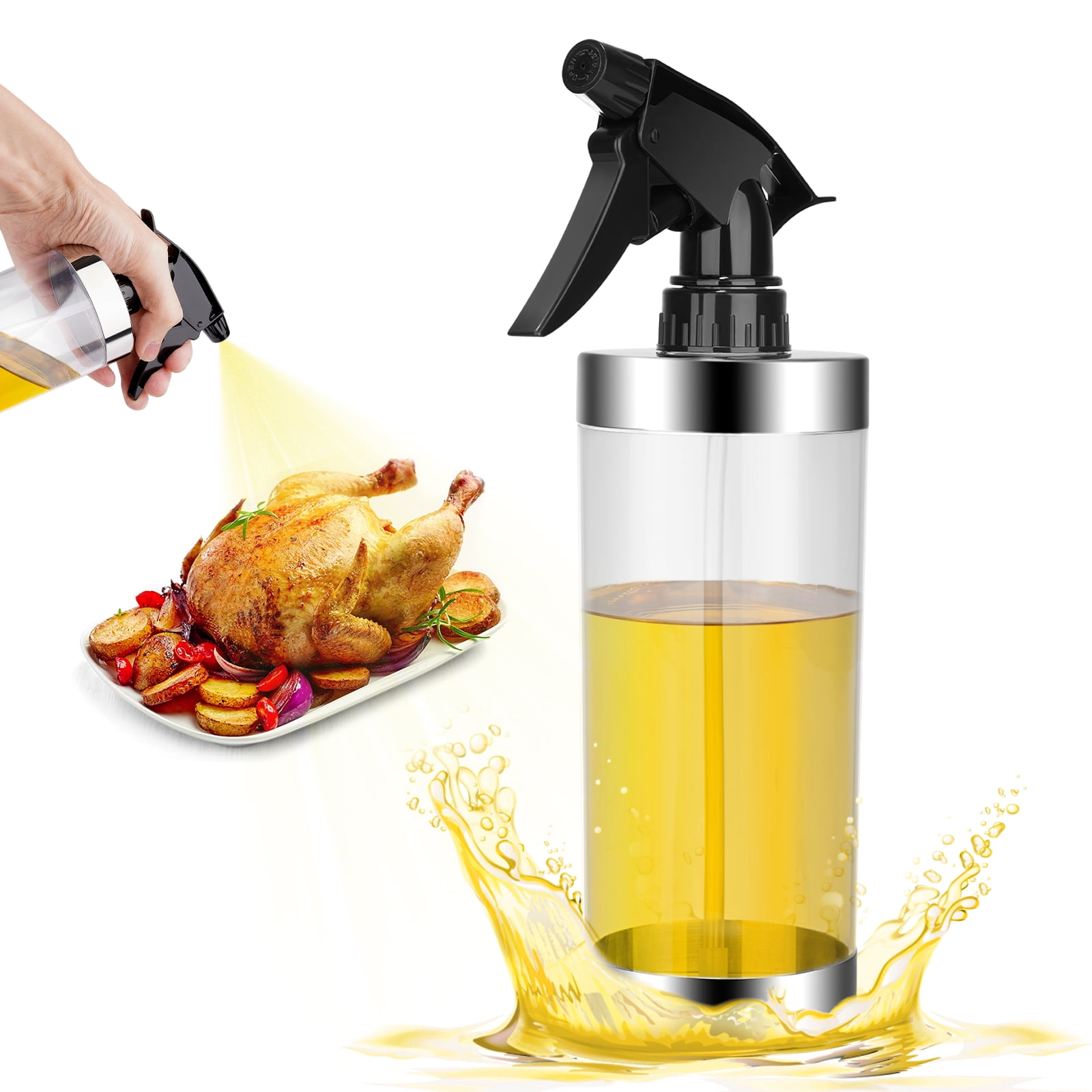 Aurevoir Oil Sprayer For Cooking Oil 450ml Oil Spray Bottle Glass Oil
