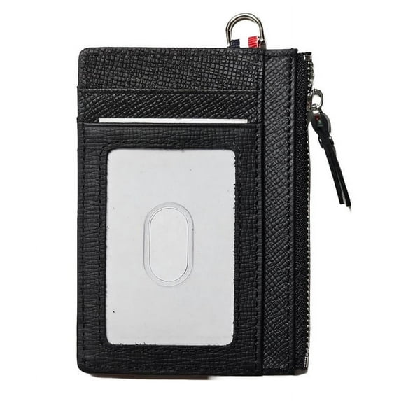 AurexaFashion RFID Blocking Unisex Slim Minimalist Saffiano Leather Card Holder Wallet, Black