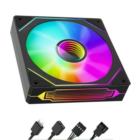 Aurgiarme 120mm Infinitys ARGB PC Fan, Efficient Cooling PWM Control 650 1600RPM for Gaming Rigs and CPUs