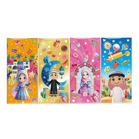 Aurgiarme 50Pieces Arabic Party Charm Bags Eid Celebration Bag Snack Bags Small Treat Bags for Storaging Treats and Gifts