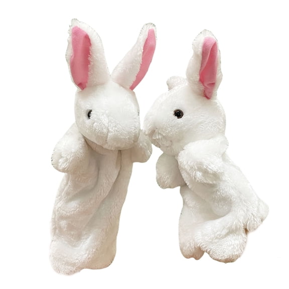 Aurgiarme Animal Hand Puppets Bunnies Hand Puppet Set Stuffed Animals Plush Toy Size to Fit onto Toddler's Adult's Hands