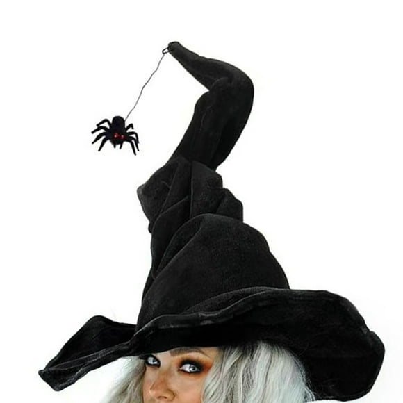 Beaded Flower Witch Caps for Adult Wizard Hat Halloween Party Headwear Cloche Hat Holiday Headwear Role Playing Stage Ha