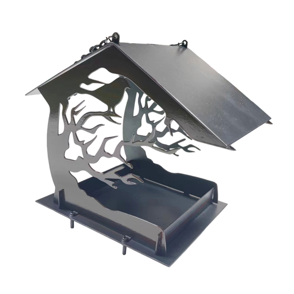 Aurgiarme Bird Feeders Birdwatching Large Capacity Bird Feeders Tray for Attracting Bird Iron Tray For Outdoor Garden
