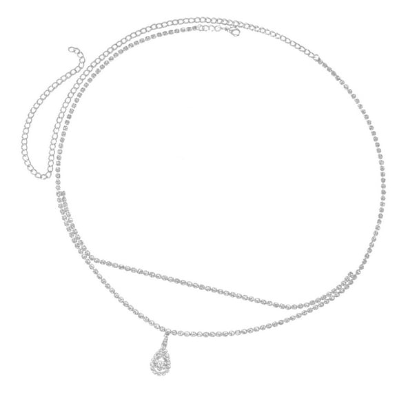 Aurgiarme Blingbling Rhinestones Waist Belt Aesthetic Teardrop Photo Props for Jeans Dress Belt Body Jewelry