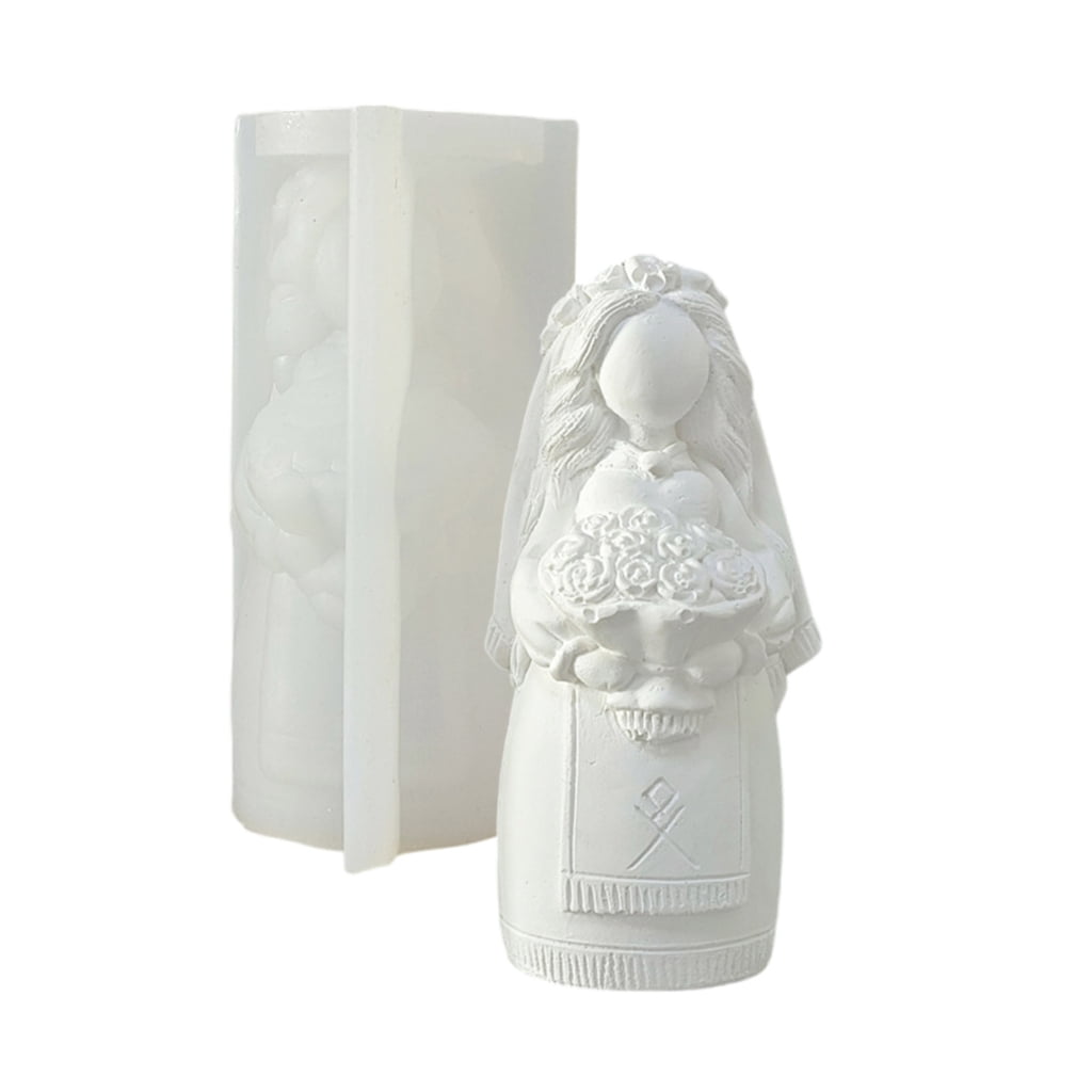 Aurgiarme Bride Silicone Molds Hand-Making Supplies Home Ornament Moulds for Crafting Unique Candle Soaps and Decorative Items