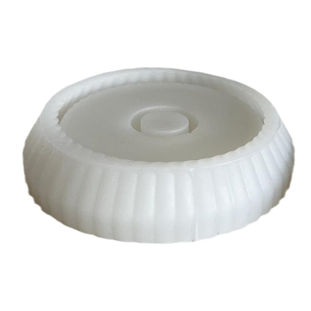 Aurgiarme Candlestick Mold Silicone Candle Holder Mould Striped Plate Shaped Candle Stand Moulds Gypsum Home Ornaments Mould