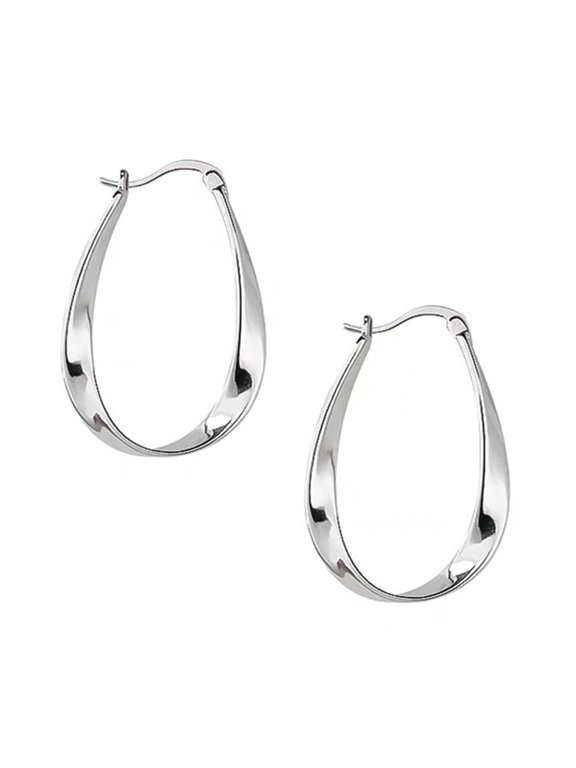 Contemporary Stylish Color Mobiuses Strips Hoop Earring Portable for Women Emphasizing Geometric Elegant Casual Wear
