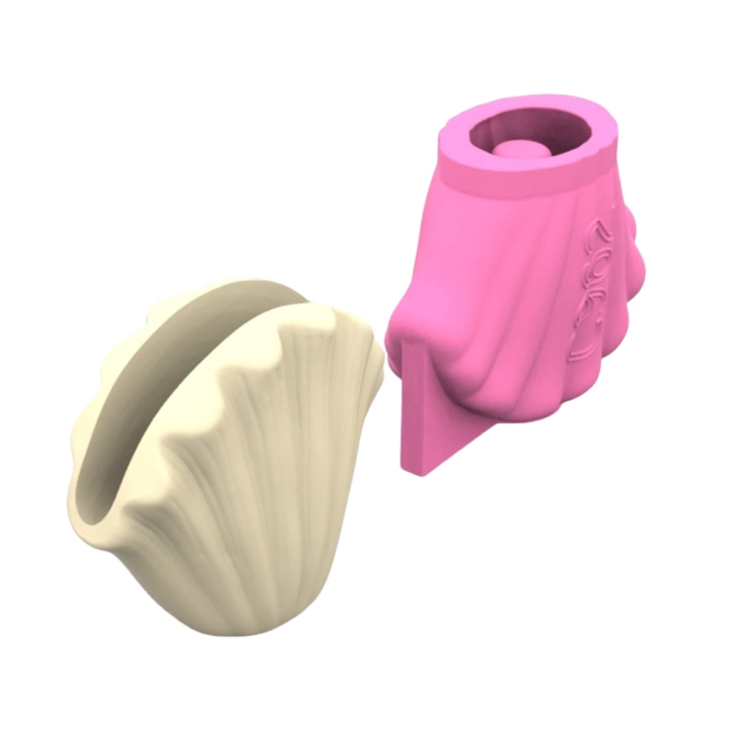 Aurgiarme Creative Silicone Mould Shell Shape Concrete Flower Pots Moulds for Resin Planter Vase Pen Holder Crafting