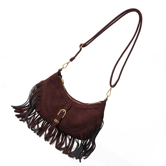 Aurgiarme Crossbody Bag For Women PU Leather Travel Shoulder Bags with Tassels Adjustable Strap Purse Large Capacity Satchel