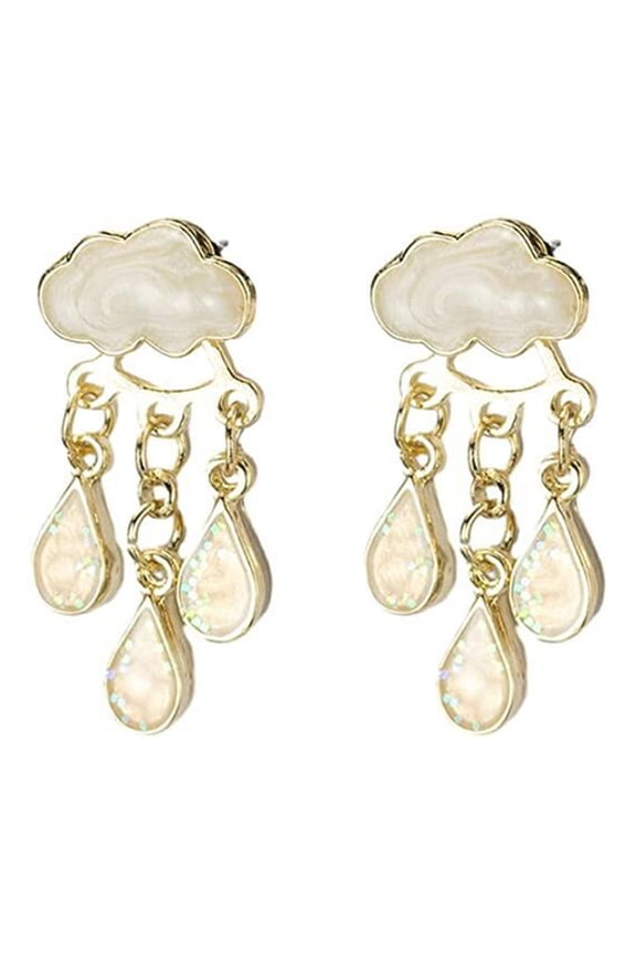 Delicate Water Drop Earrings With Clouds Raindrop Dangle Earrings For Parties And Casual Wear