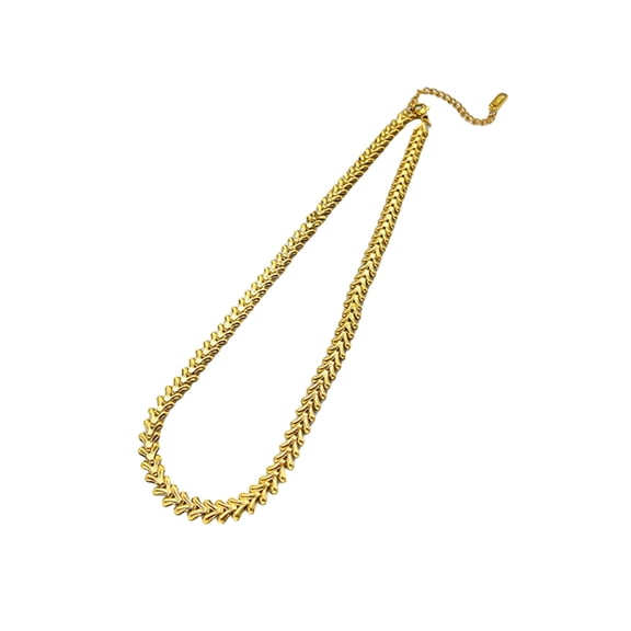 Aurgiarme Delicate Wheat Spikes Necklace in Gold/Steel Tone Designed for Women Who Appreciate Simple and Sophisticated Jewelry