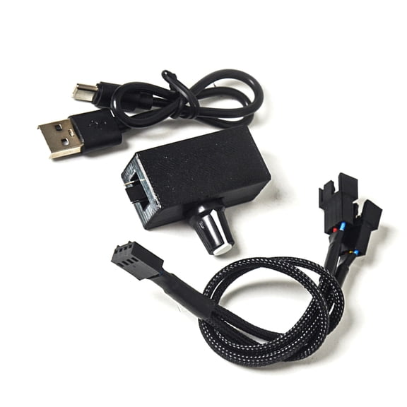 Aurgiarme Efficient USB PC Fan Controller Output, 5 12V Adjustable Power Supply Adapter for 4Pin Cooling Fans