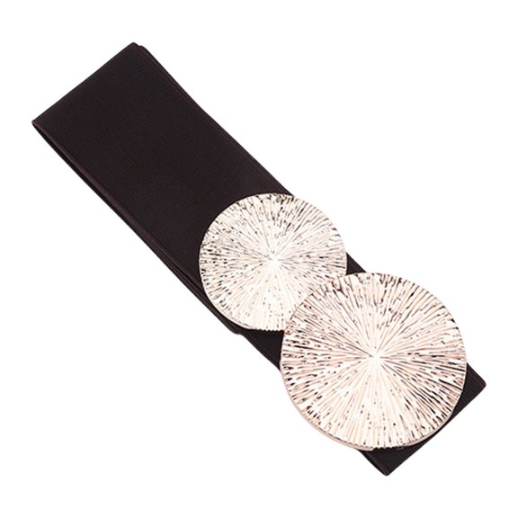 Aurgiarme Elastic Waistband Women's Stretch Belt 6cm Wide with Fashion Buckle for Dresses Jeans and Trousers Elegant Designing